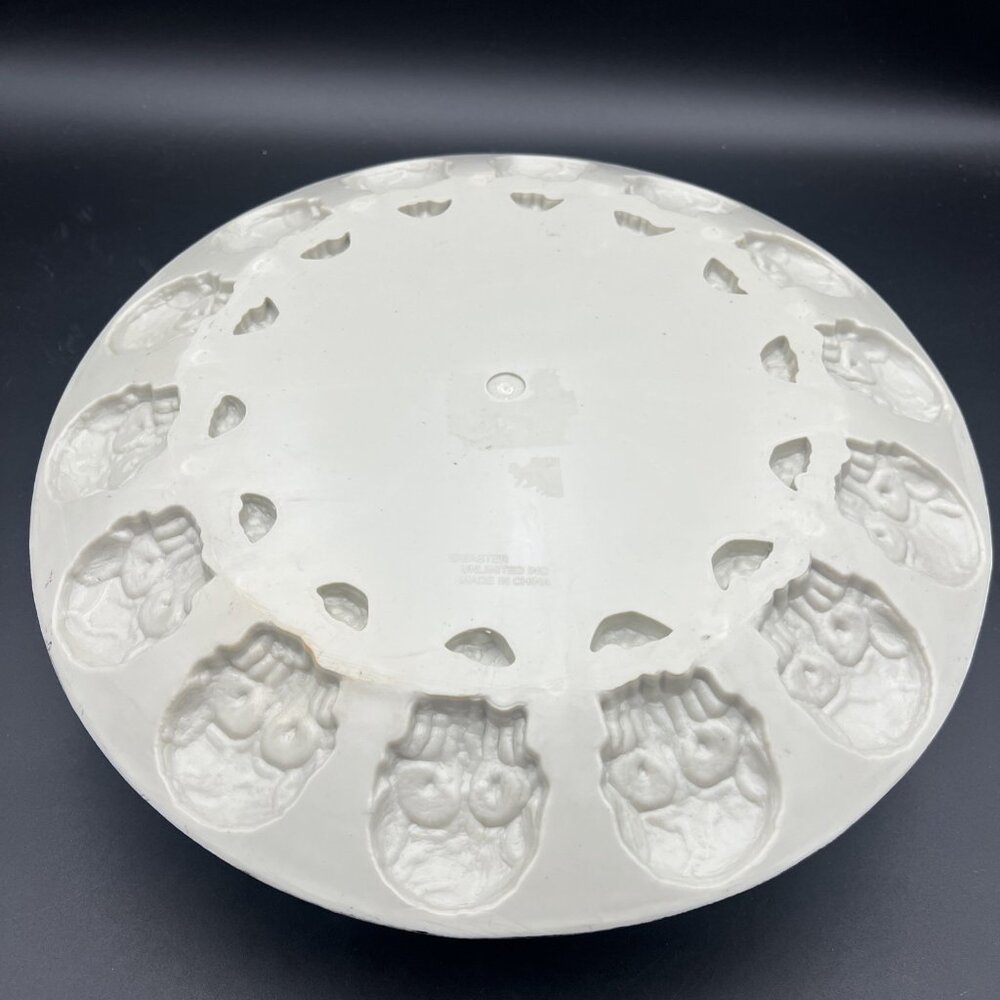 VTG 1990s Halloween Skull Candy Treat Bowl & Platter Tray Easter UnLmtd Skulls - Picture 12 of 12